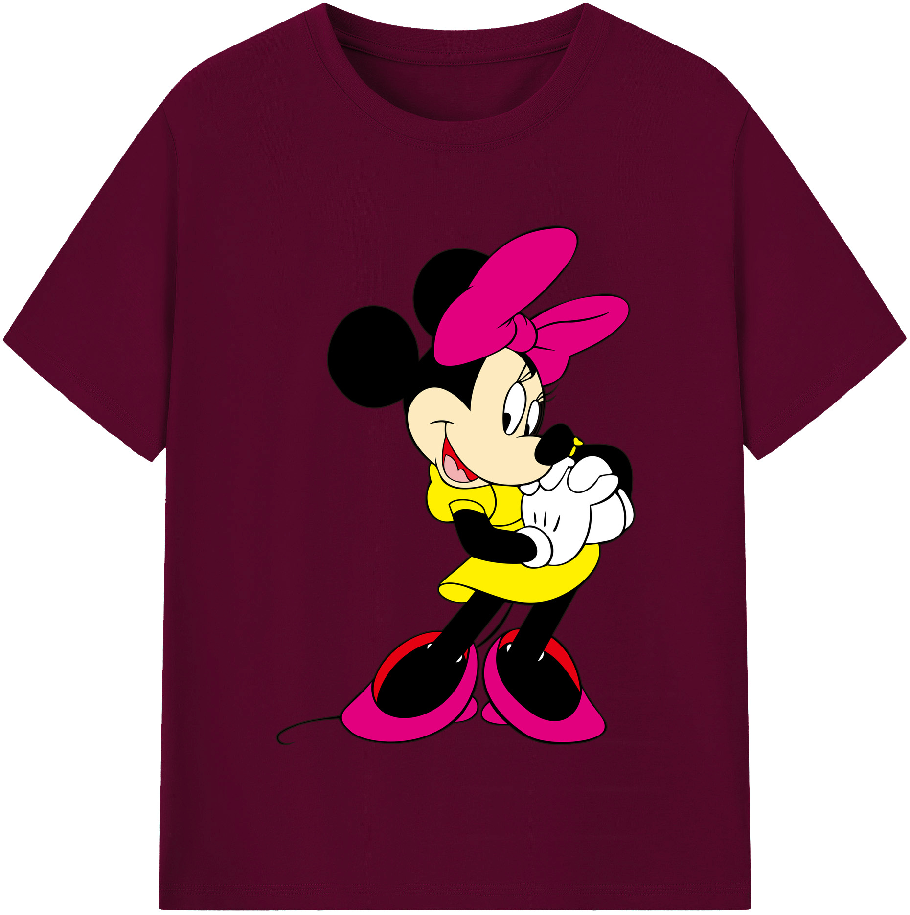 （画像用） ミッキーマウス Mickey Mouse レディースカジュアルプリントTシャツ（綿100％）